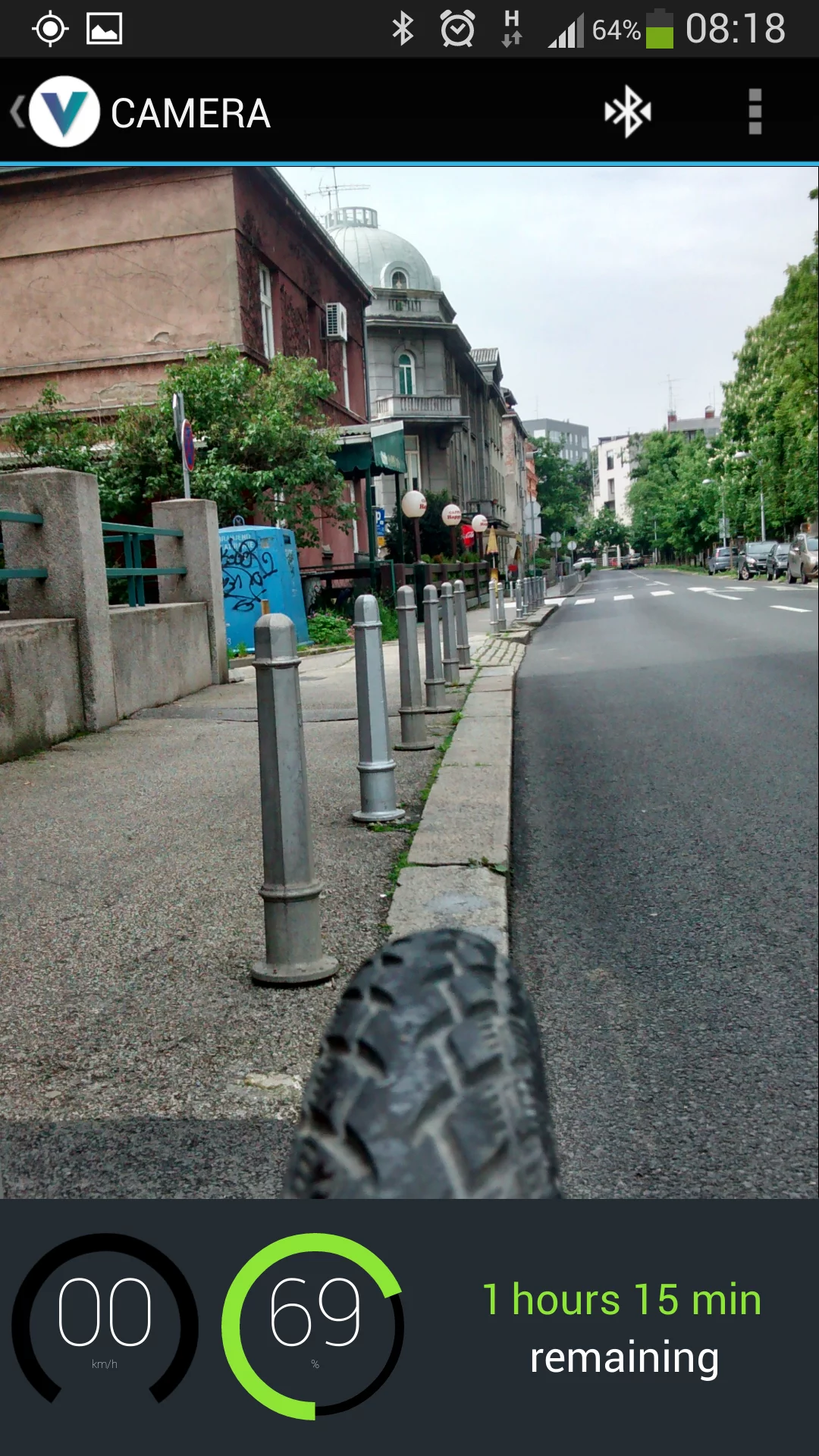 Riders can also use the app to view real-time video from a rear-view HD camera mounted beneath the saddle