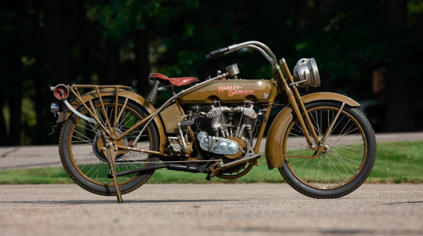 This 1918 Harley-Davidson F Twin sold for $68,200 as Lot T11 at Mecum Auctions' Las Vegas sale on Thursday, 27 January 2022