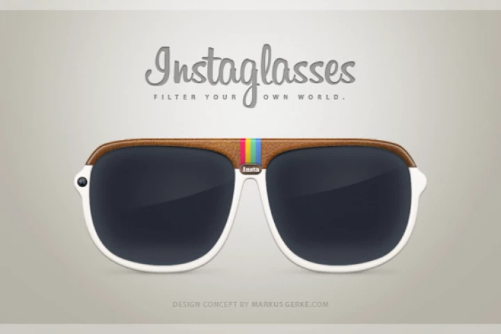 A German designer named Markus Gerke has detailed a product design concept for Instragram-inspired Instaglasses that feature a pinhole camera and a range of different filters (Image: Markus Gerke)