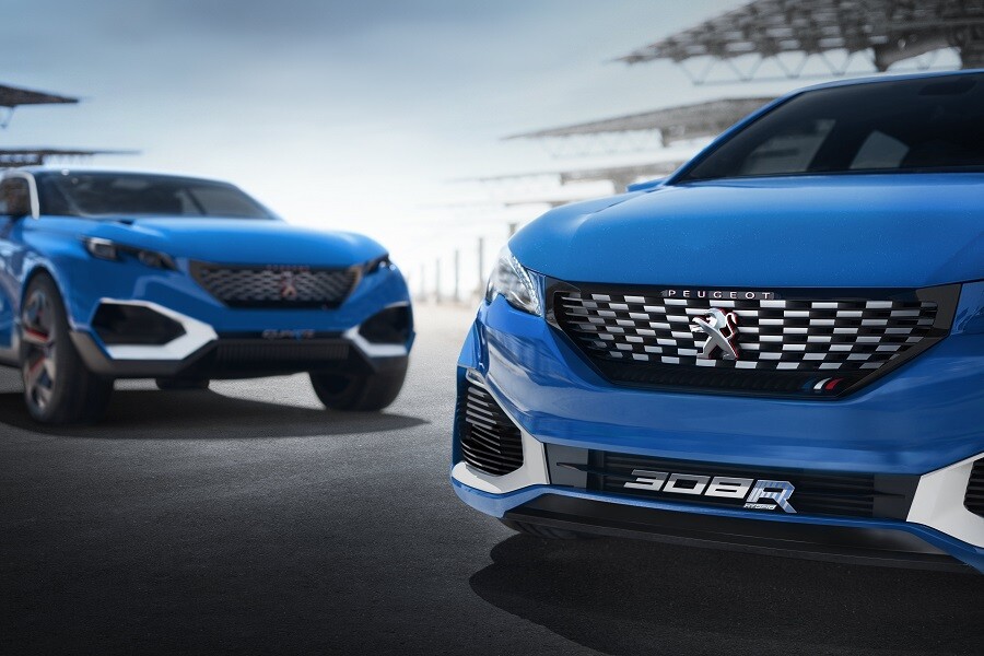 The Peugeot 308 R Hybrid's battery can be charged in 45 minutes using its rapid recharging terminal