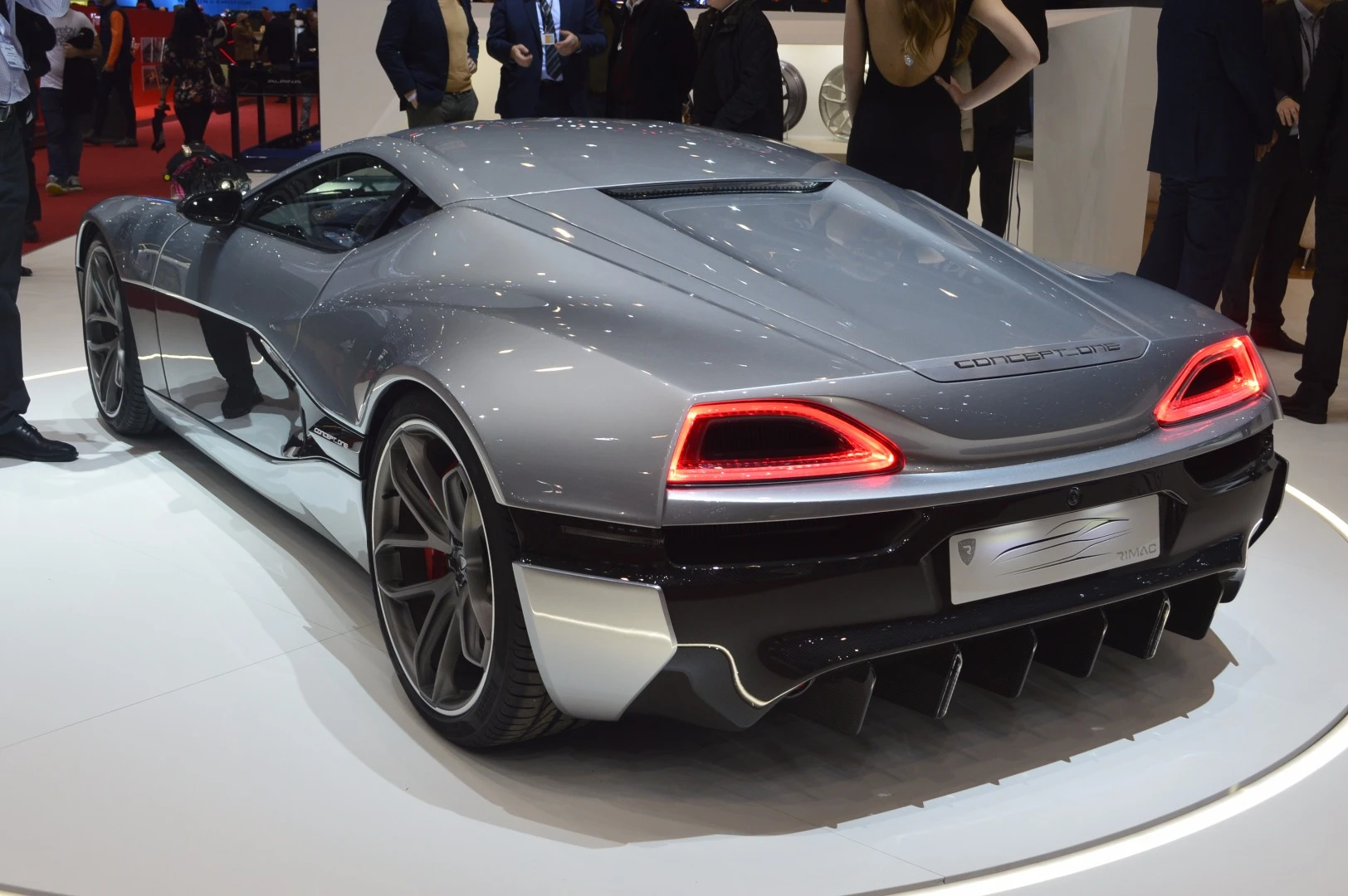 The Concept One features a 1,088-hp four-motor electric powertrain