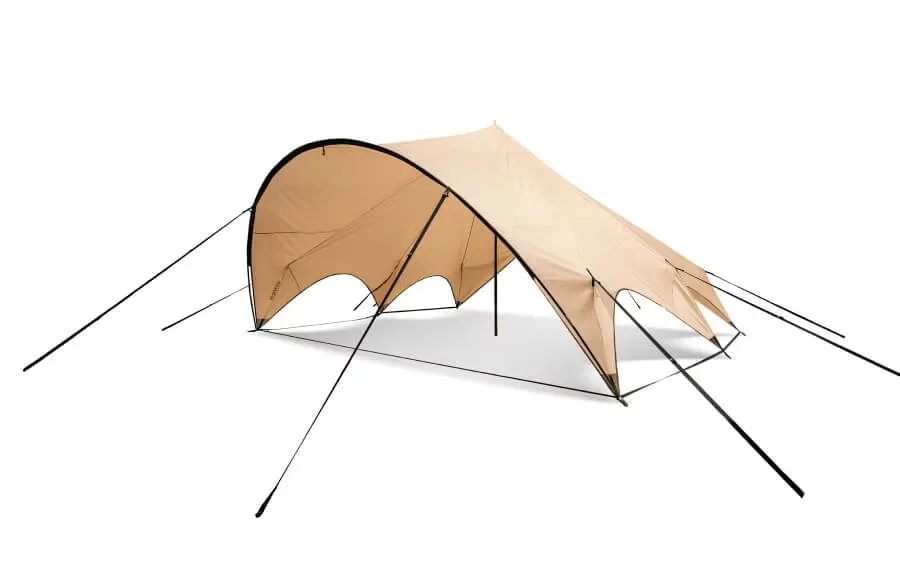 Once assembled, the Shelter by Cinch measures 200 cm high by 380 cm wide by 285 cm in length (78.7 by 149.6 by 112.2 in)