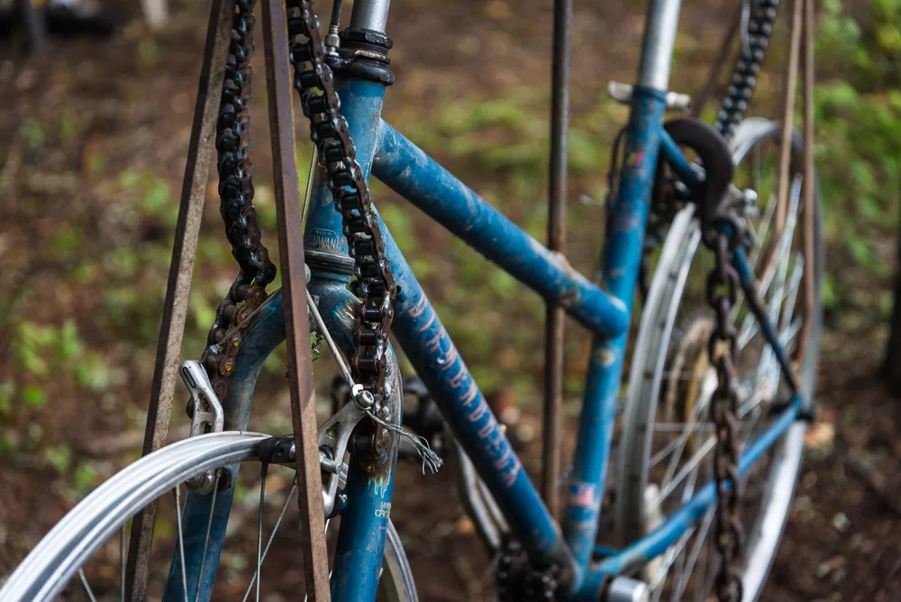 Schlussler hooked an old bicycle to a pulley system to create his "bicycle elevator" (Photo: Ethan Schlussler)