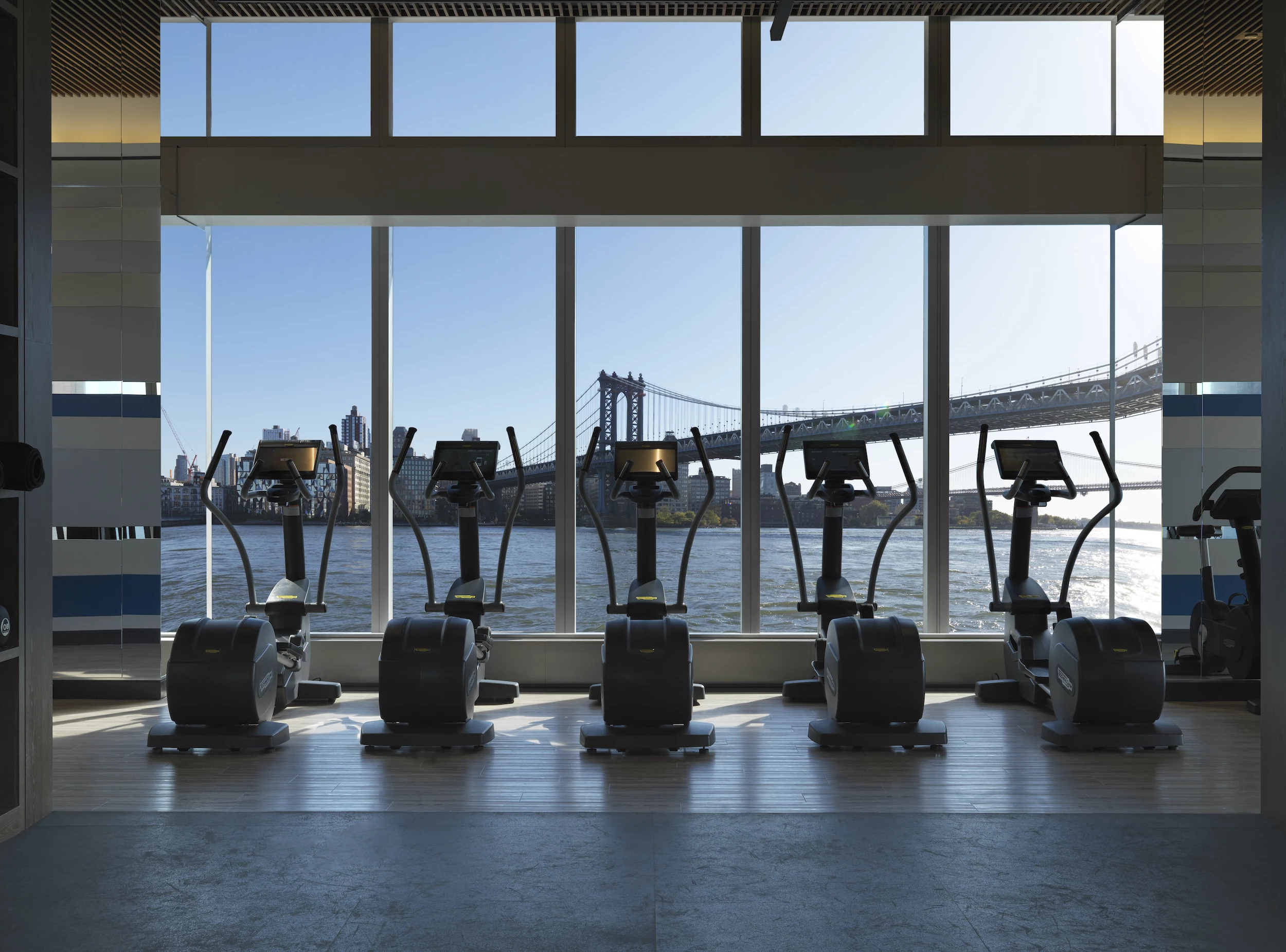 One Manhattan Square's gym offers a workout with a view