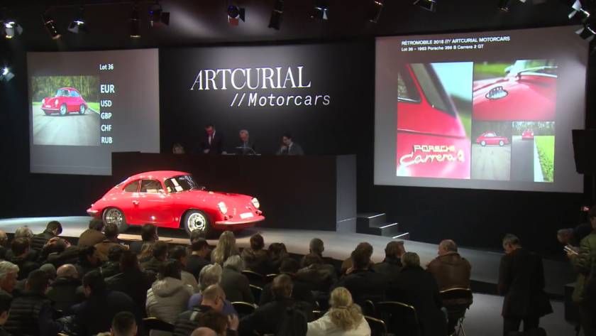 Expected to set price records but it didn't reach reserve in the end and was passed in. This extremely rare car is the sports version of the 356 that took its name from the brand's success in the Carrera Panamericana. It has a special DOHC-per-cylinder-bank engine, twin-spark ignition, two twin-choke downdraft carburetors, dry sump lubrication and though initially available in a 1.5-liter version, then 1.6-liter this is the ultimate 2-liter version and it has been treated to a lifetime of expert mechanical refurbishment and produces in excess of 140 hp, so it is still a car of exceptional power and speed.