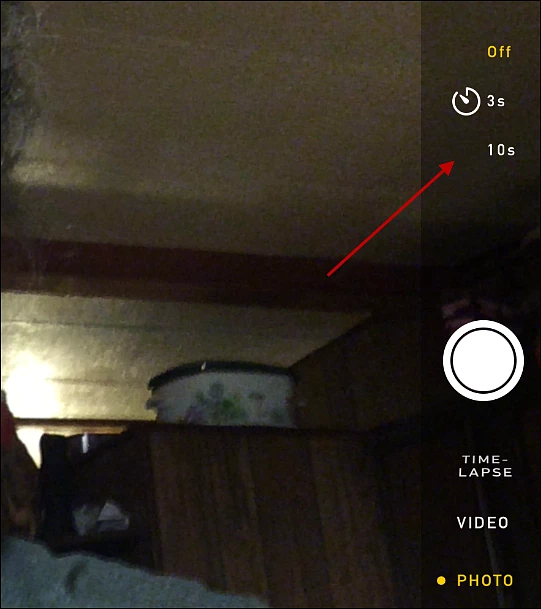 Set the Selfie Timer to 3 or 10 seconds