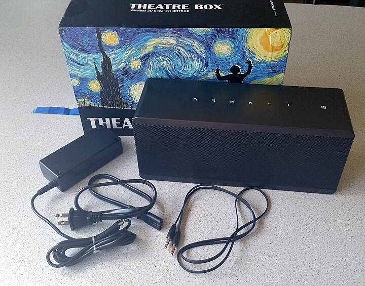 The Theatre Box comes with a power brick and audio cable