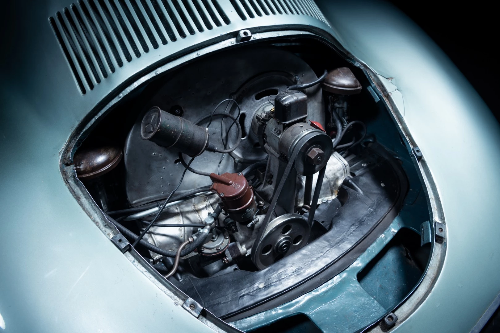 The Porsche Type 64 engine was a tuned Volkswagen boxer four from the KdF