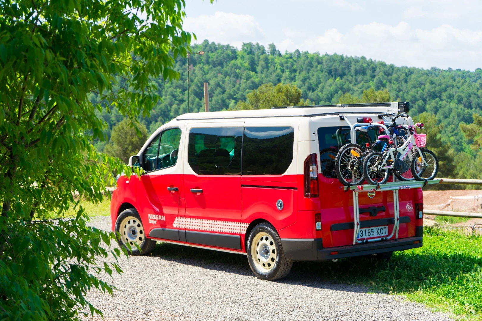 The camper vans Nissan showed at the Madrid Motor Show included awnings and storage racks