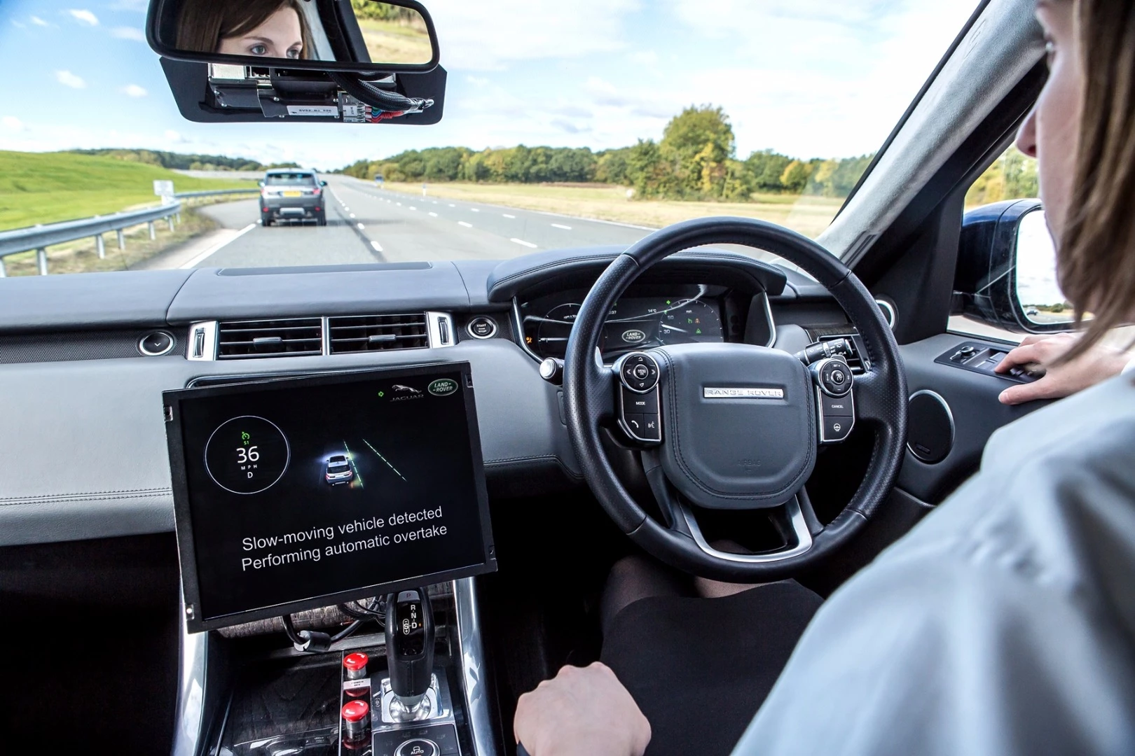 Jaguar Land Rover's "Advanced Highway Assist" functionality allows a vehicle to not only stay in lane autonomously on a highway, but also to overtake slower-moving vehicles autonomously