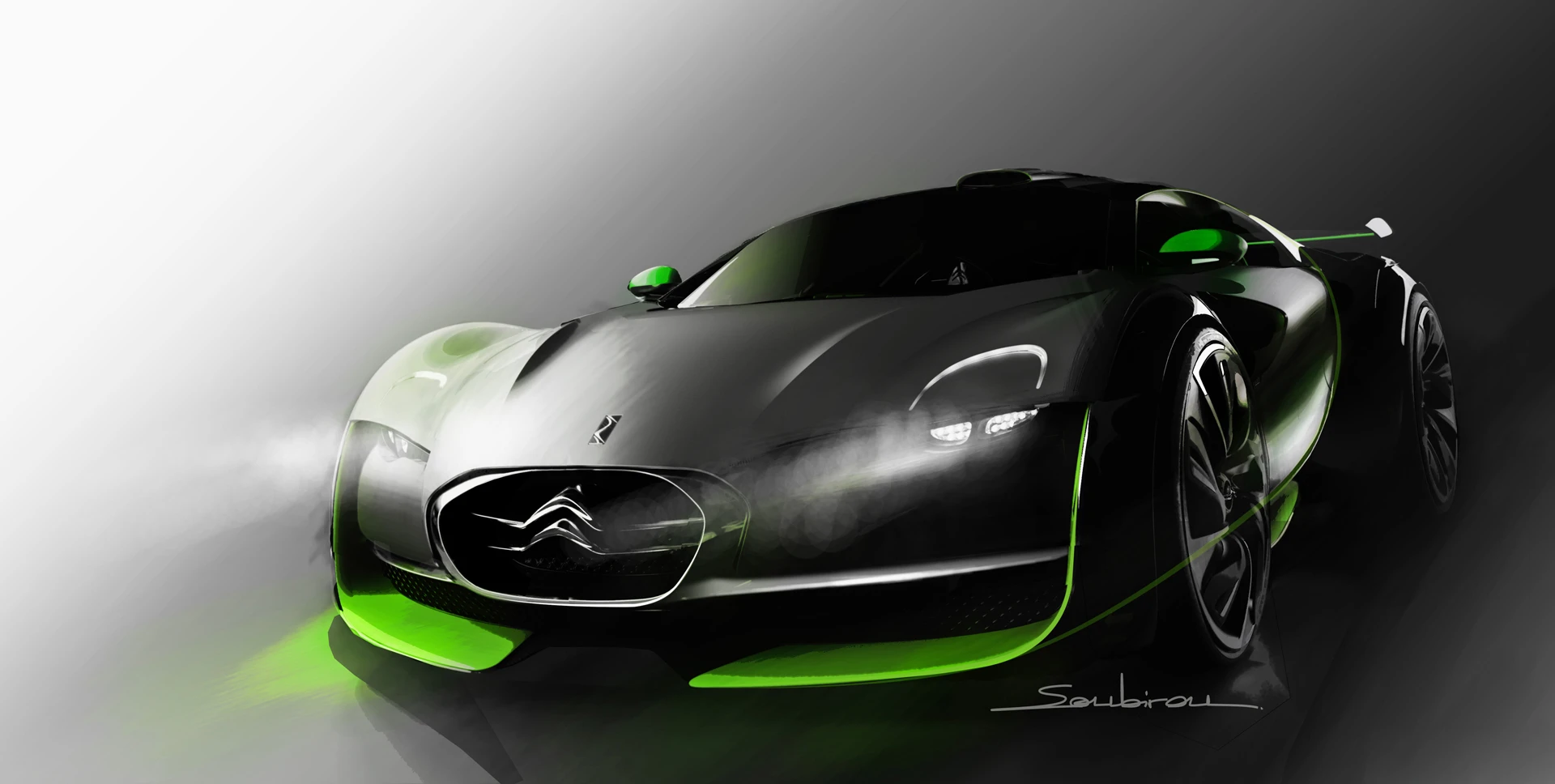 The Citroen electric small car concept - the Survolt - fits the supermini class with a look of a larger supercar