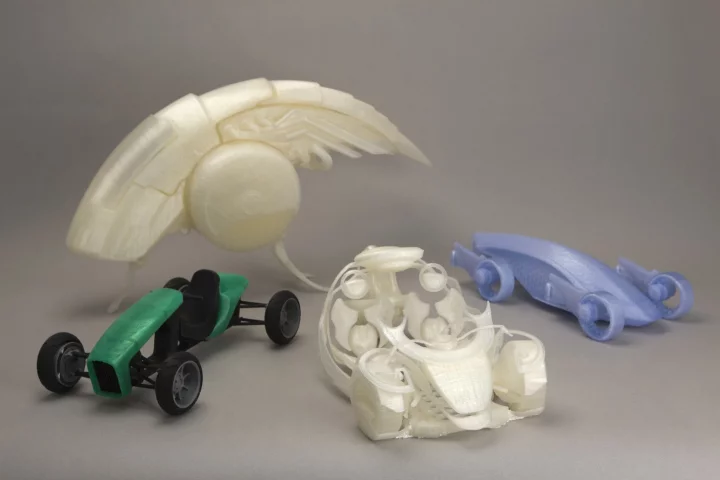 Some of the MakerBot and GrabCAD 3D Print Challenge winning vehicles