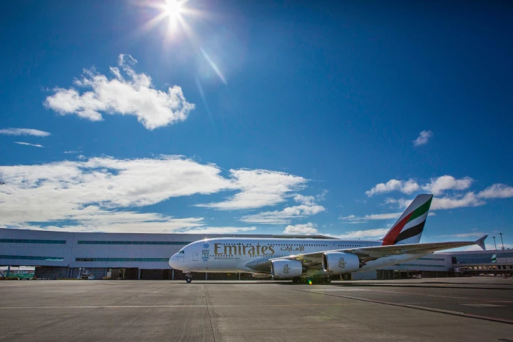 The maiden UAE448 flight from Dubai to Auckland took 14 hours, 40 minutes