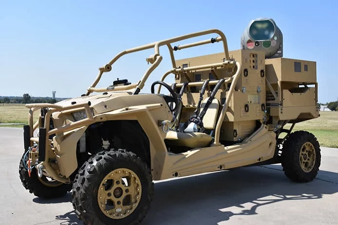 The Raytheon HELWS is installed in a small vehicle