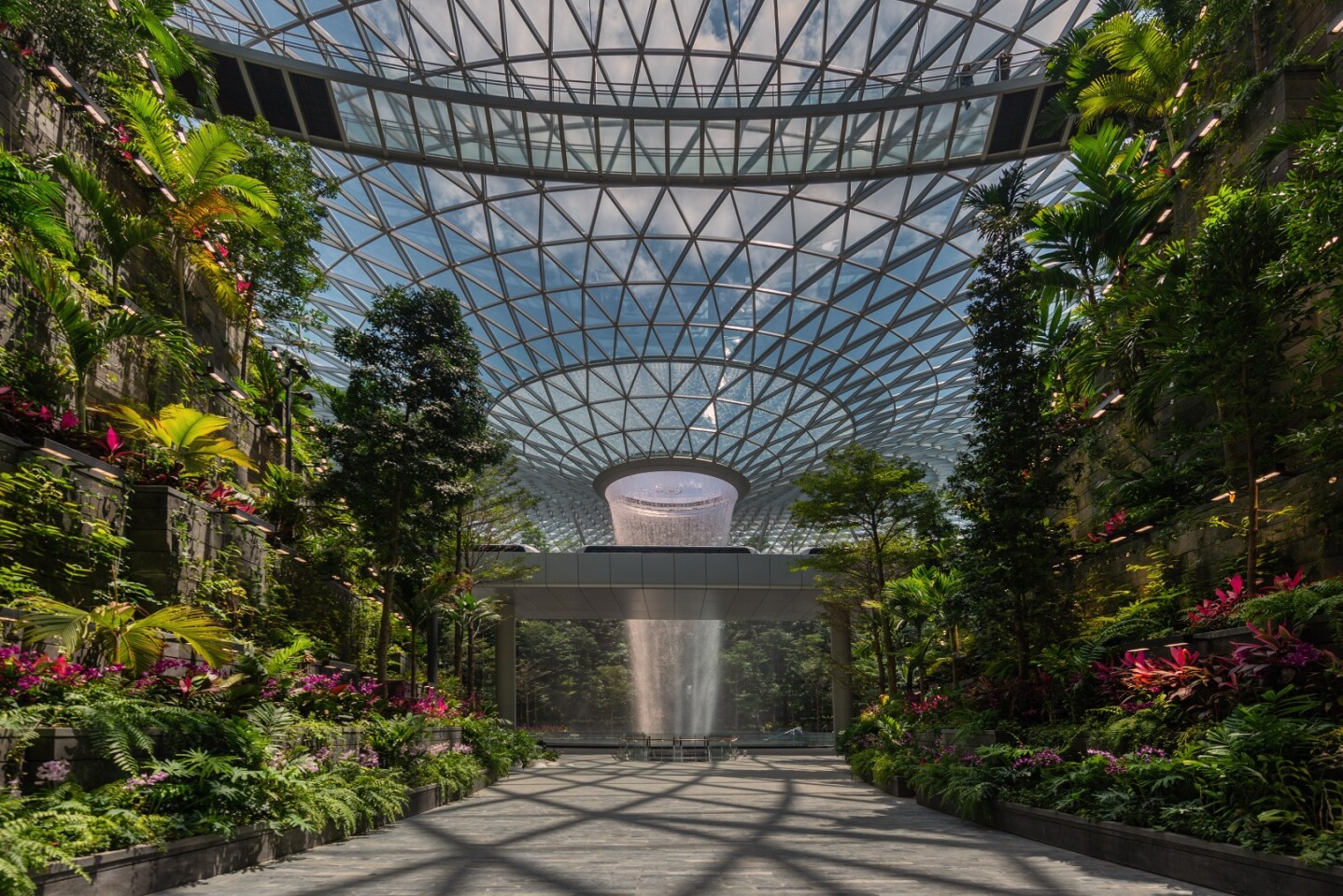 Jewel Changi Airport's waterfall measures 40 m (131 ft)-tall