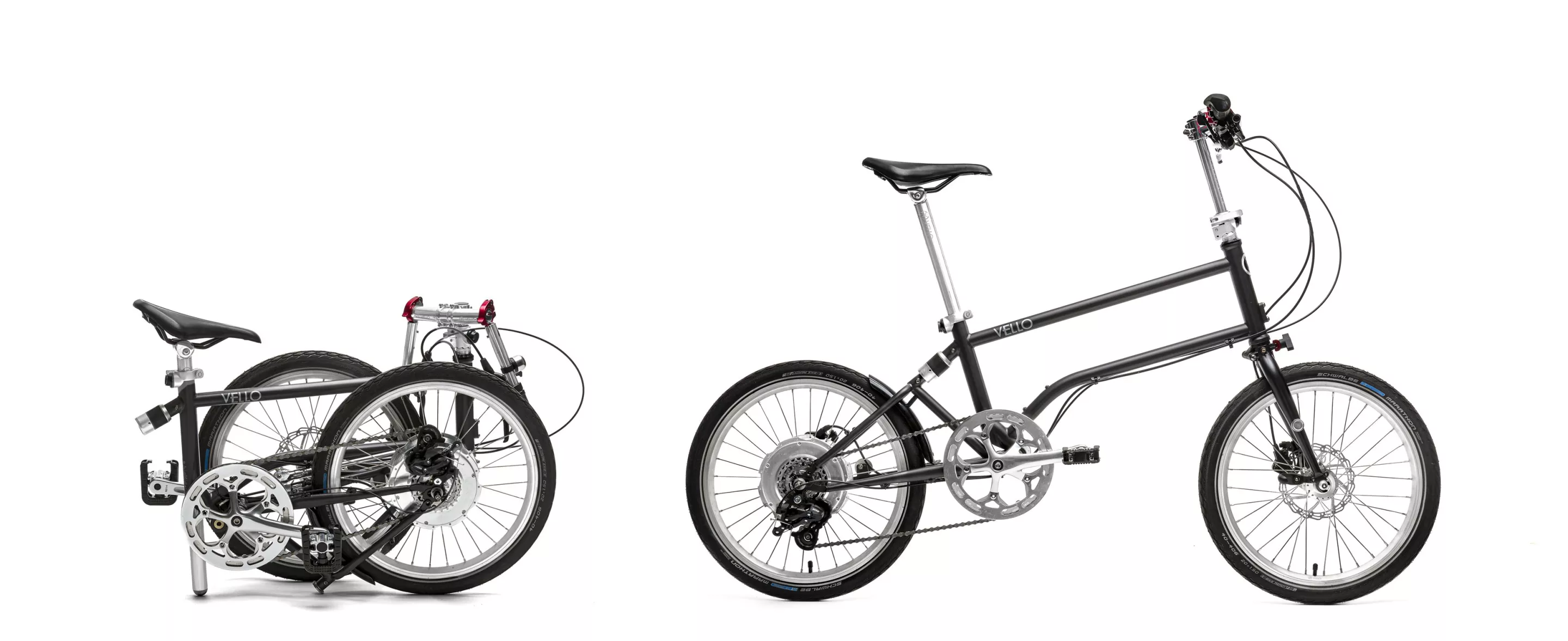 The Bike+ Gears ebike folds to 57 x 79 x 29 cm in seconds, and unfolds to a length of 155 cm to ride