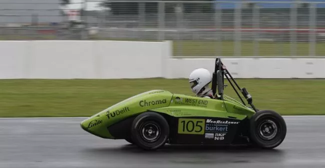 The Forze V performing a brake test