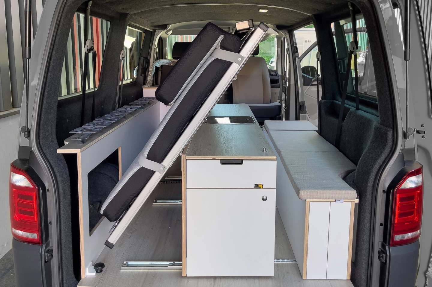In seconds, the Good Life bed folds down into night mode while the kitchen slides toward the passenger side
