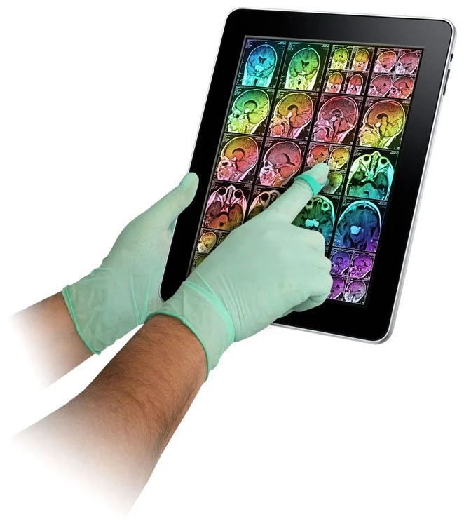 The iDigiTip can be worn over top of latex gloves in sterile environments