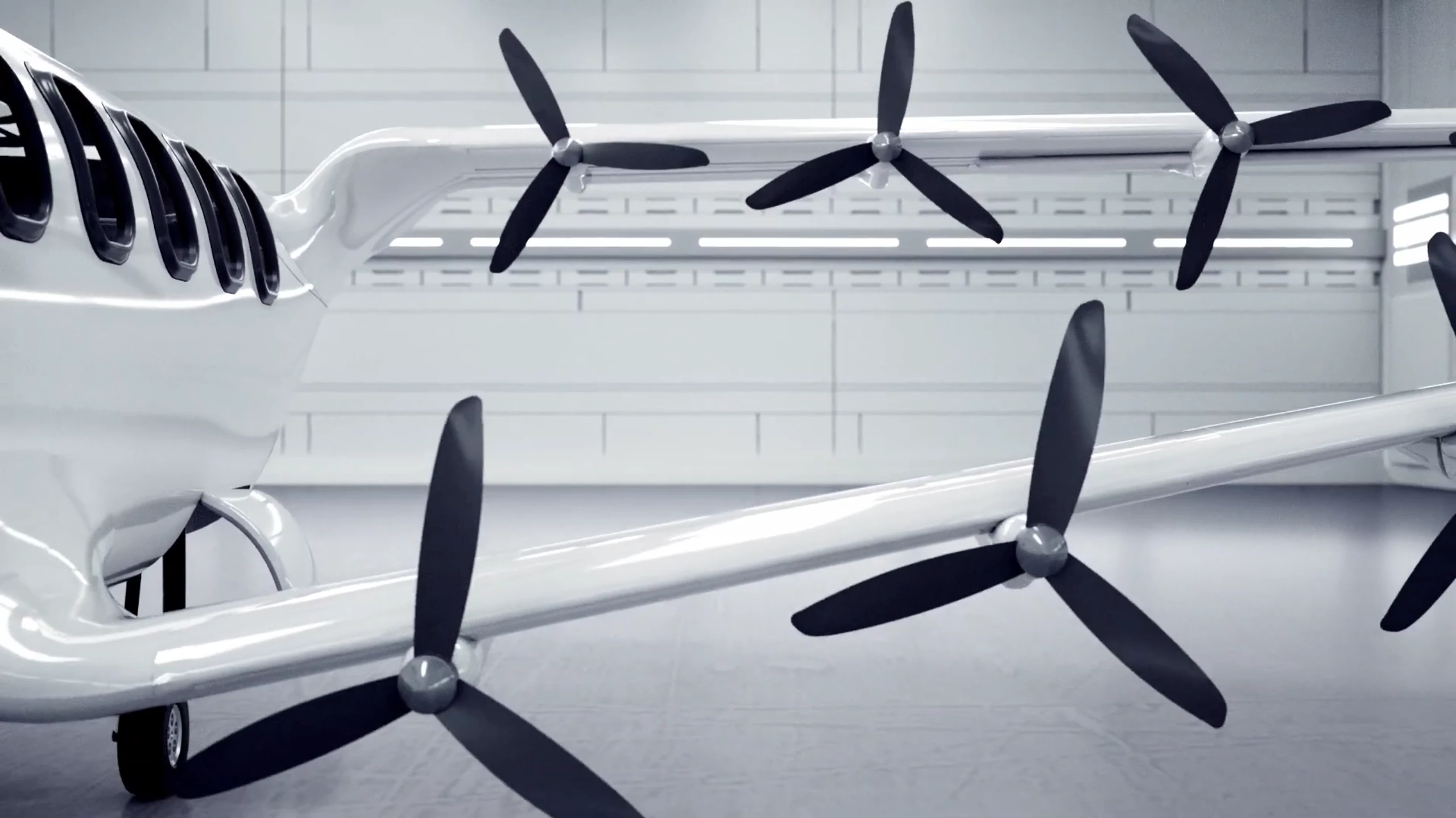 Rigidly mounted propellers along the wings