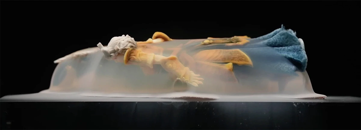 Drop your finished model in water, and its supports will dissolve to reveal the final product