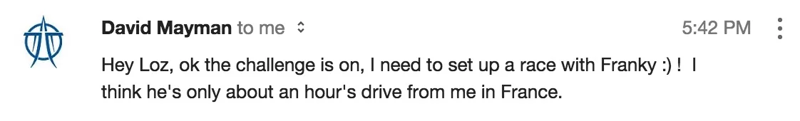 David Mayman accepts the challenge!