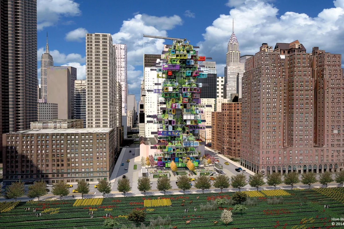 The Hive-Inn City Farm is a concept by OVA Studio aimed at re-localizing food production