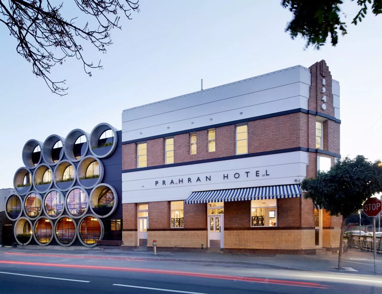 The newly renovated Prahran Hotel features the clever use of recycled concrete pipes