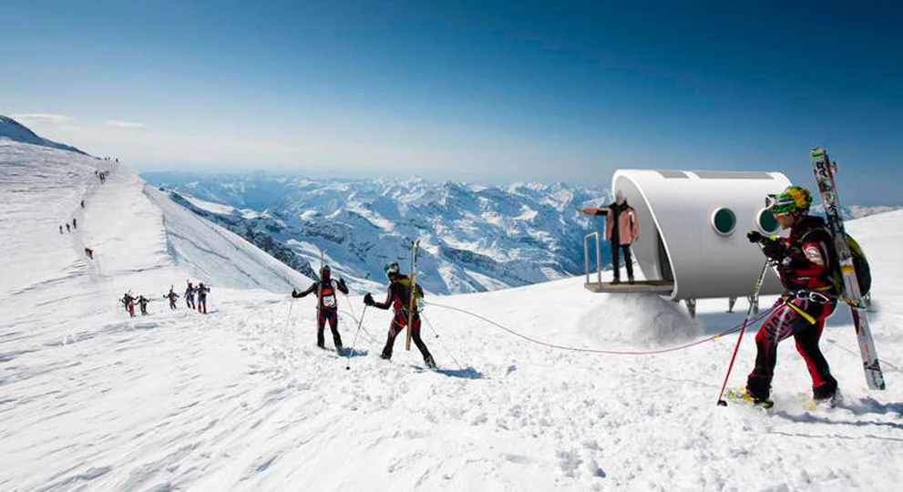 Stepping out of a LEAP and onto the snow fields (image: LEAPfactory)