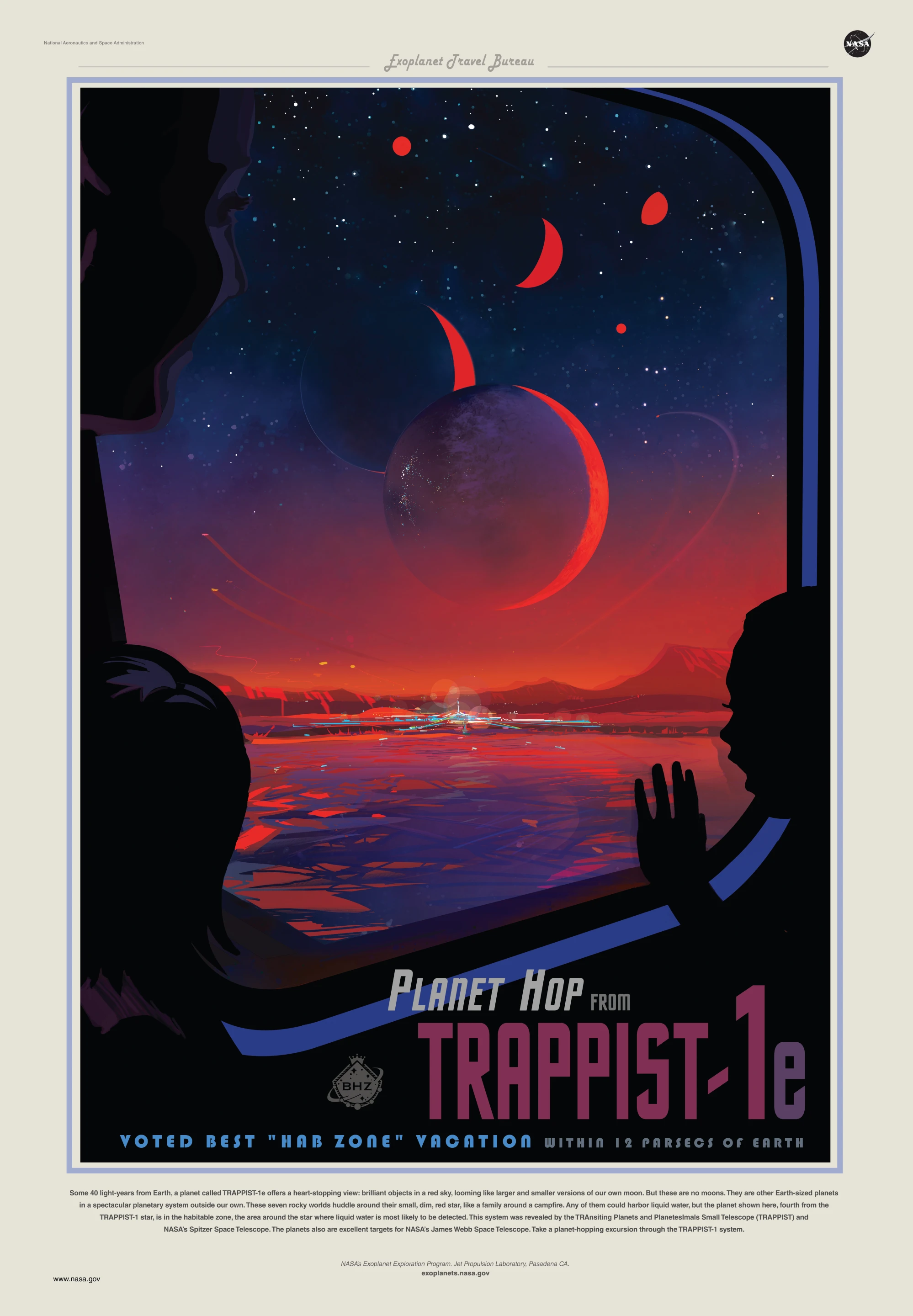 Travel poster for TRAPPIST-1e