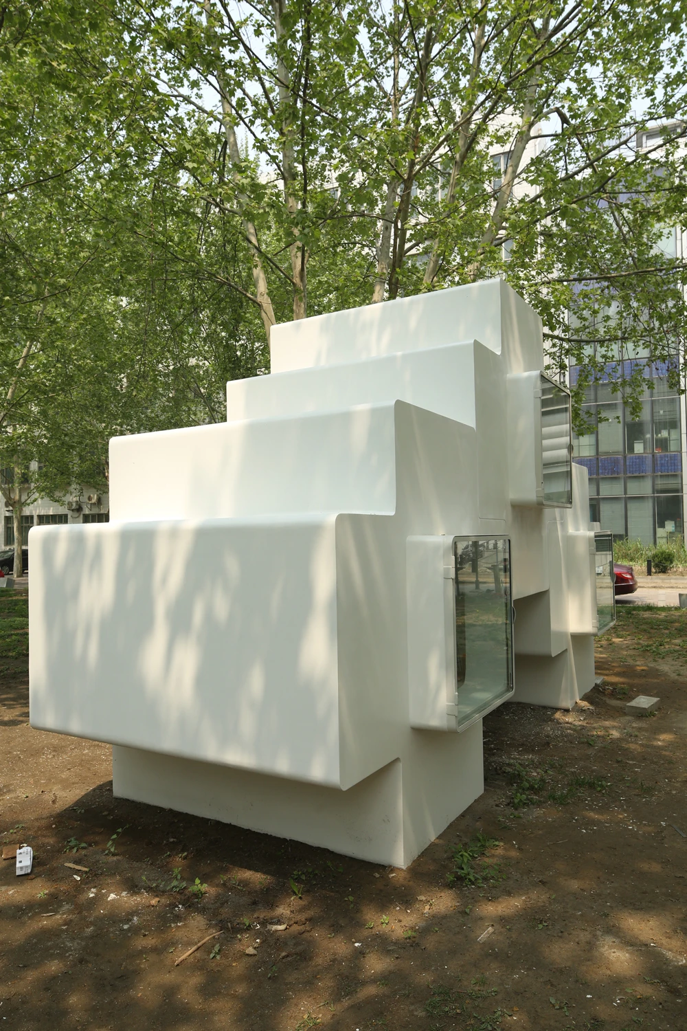 The main structure of the Micro-house is made using a lightweight fiber reinforced composite