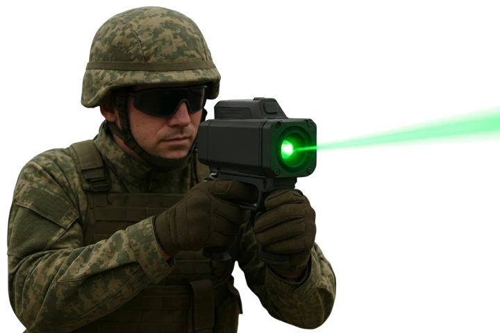 An early rendering of the concept weapon as a standalone device, rather than being rifle-mounted