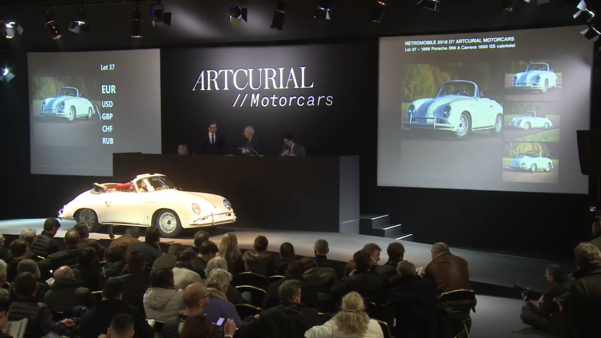 No sale | 1959 Porsche 356 A Carrera 1600 GS convertible | Artcurial | Lot 37 | Auction Description | Estimate: €800,000 to €1,200,000
