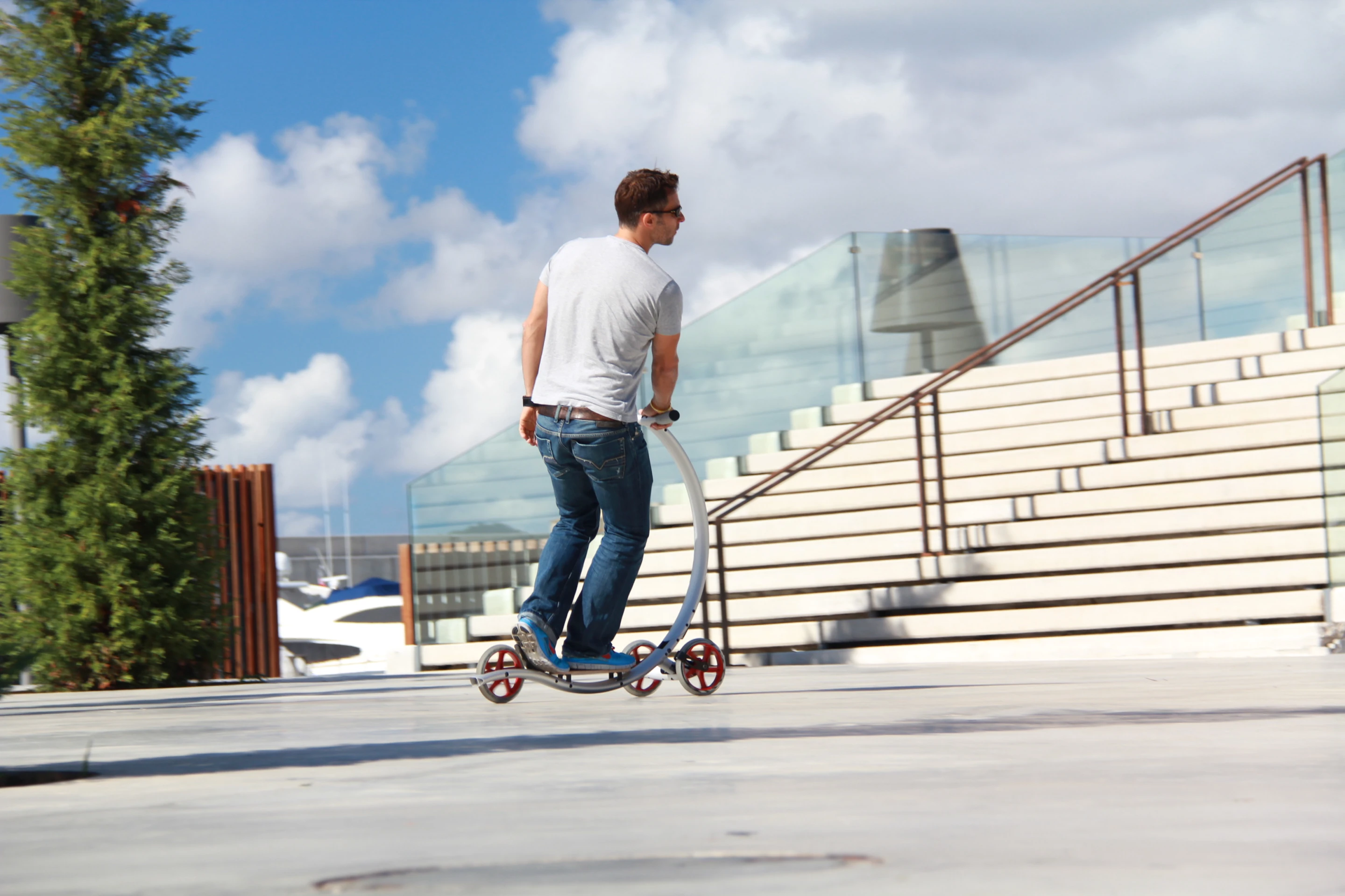 The scooter is German-designed and Swiss-made