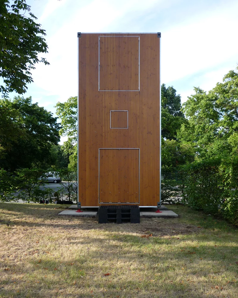 HomeBox is reminiscent of a small tower and requires significantly less space than regular compact homes