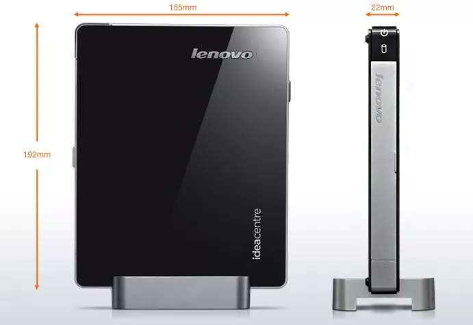 The Lenovo IdeaCentre Q180 is outfitted with 500GB HDD storage, WiFi 802.11 b/g/n, Bluetooth and 8-in-1 card reader with SDXC format support