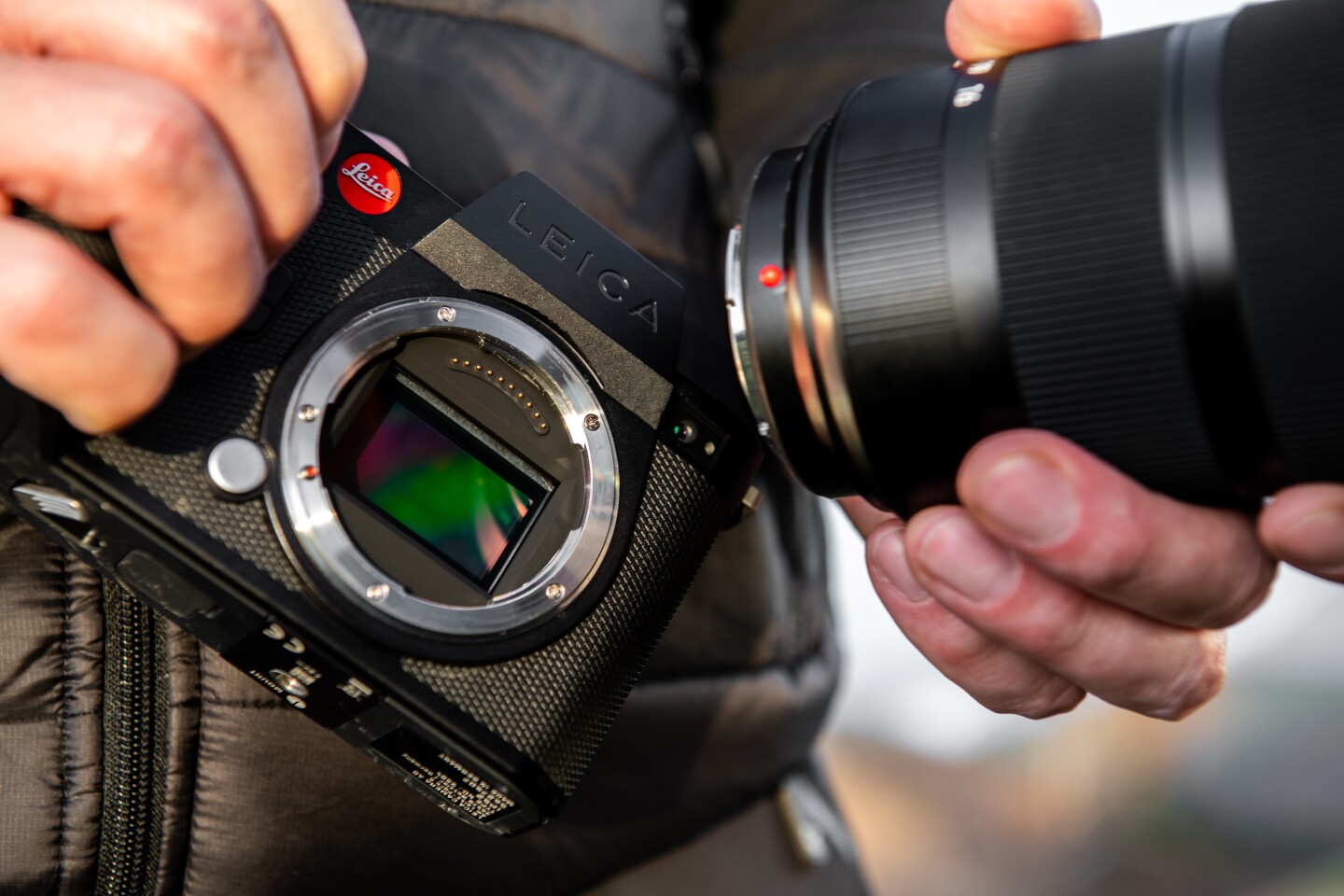 The Leica SL2-S combines a 24-MP full-frame CMOS sensor with the company's Maestro III image processor