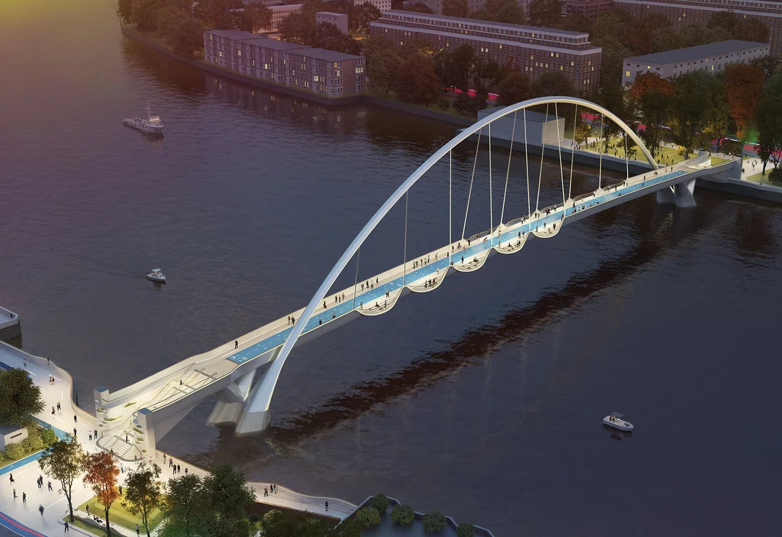A simple, arch-supported span with places to sit (Image: NEP Bridge Competition)