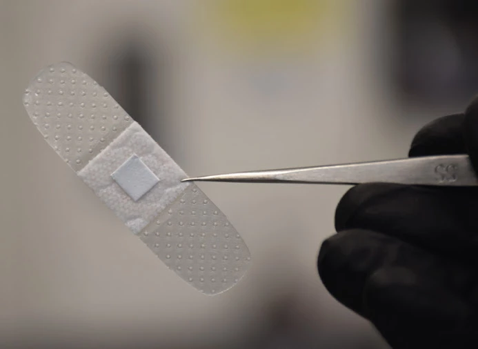 One of the "smart" bandages, which could be manufactured in a variety of shapes and sizes