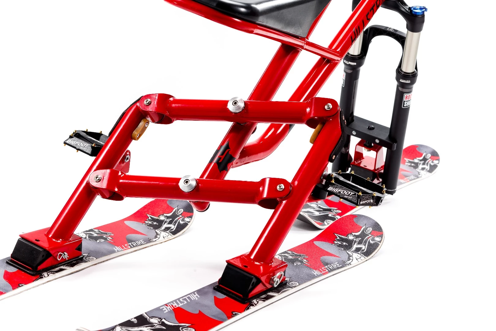 The Hillstrike's skis are custom-designed