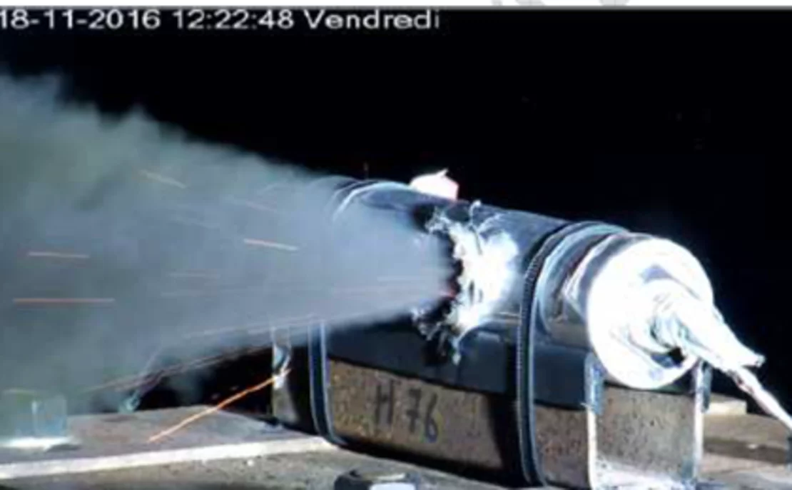 Micrometeoroid battery impact test conducted by ESA