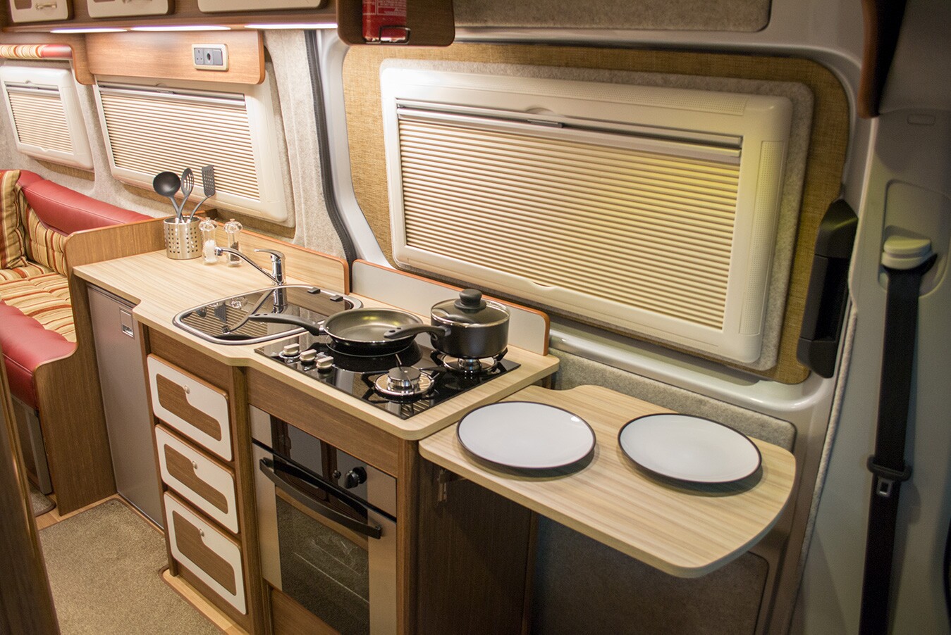The kitchen offers plenty of worktop space
