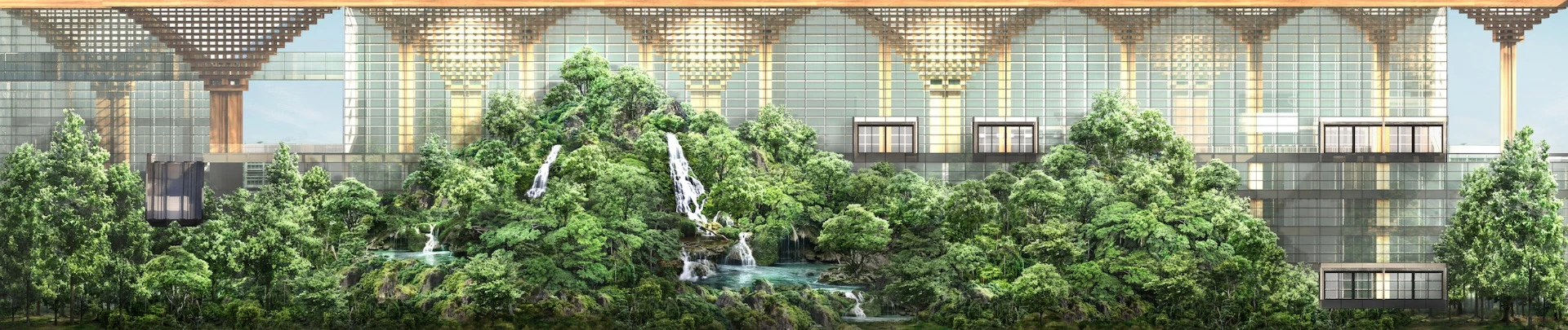 Suvarnabhumi International Passenger Terminal II will include a large 16,132 sq m (173,643 sq ft) indoor forest area, which will be accessible to both staff and passengers