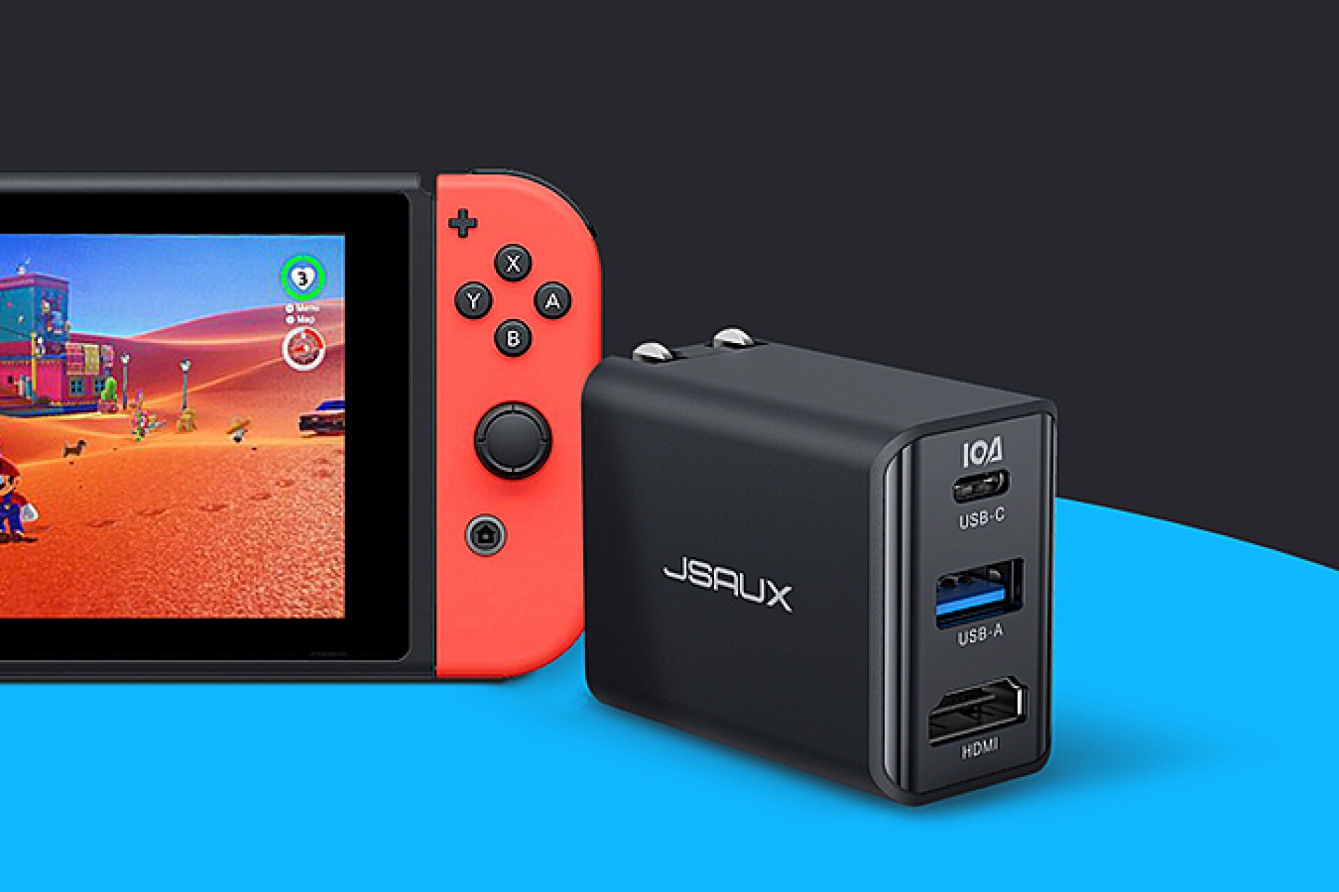 Portable Nintendo Switch dock fastcharges and upscales to 4K