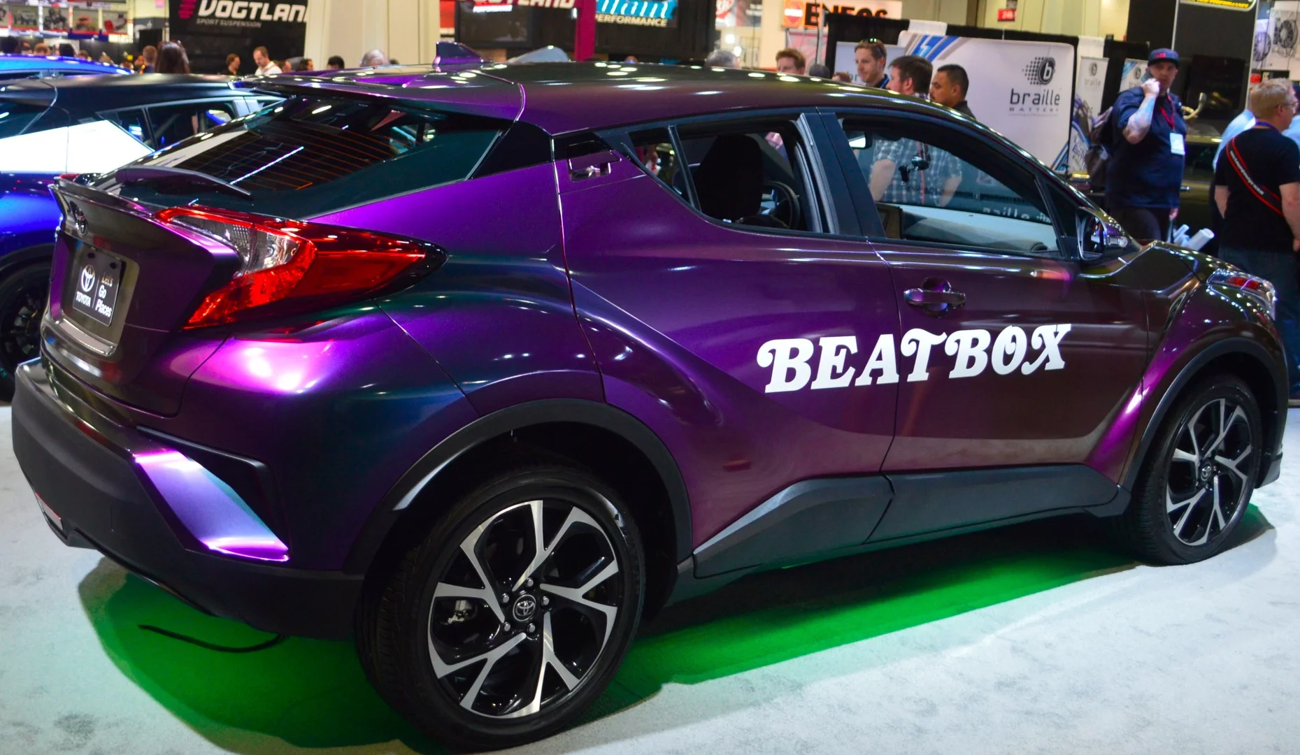Toyota's C-HR Beat Box concept features audio gear to let passengers create their own drum tracks, along with custom mood lighting that reacts to the beat