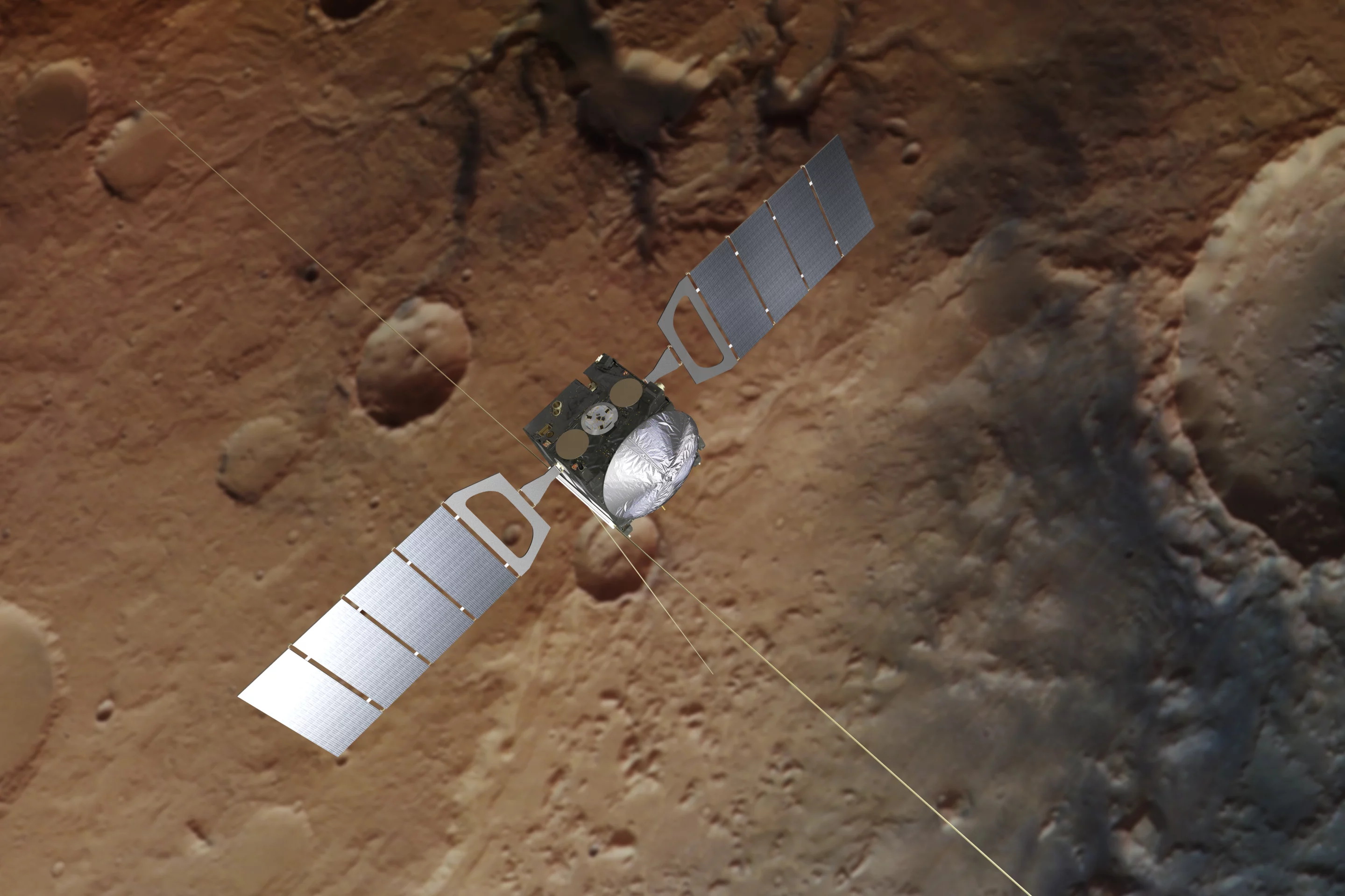 Artist's concept of the Mars Express spacecraft, whose data has helped provide new insights into cosmic rays