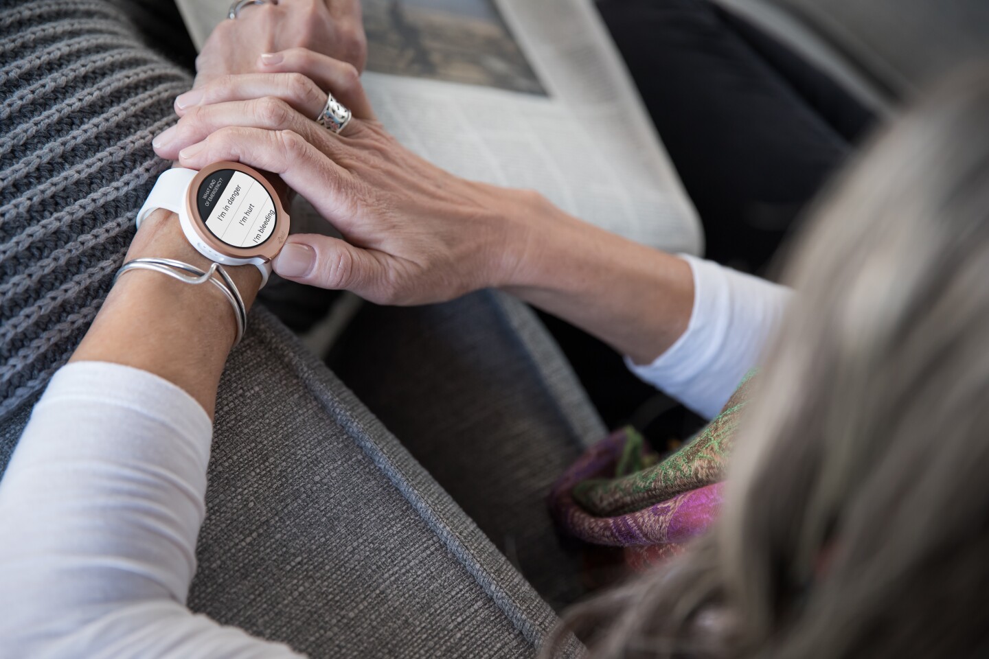 The iBeat utilizes its touchscreen display to ask its user if everything is OK