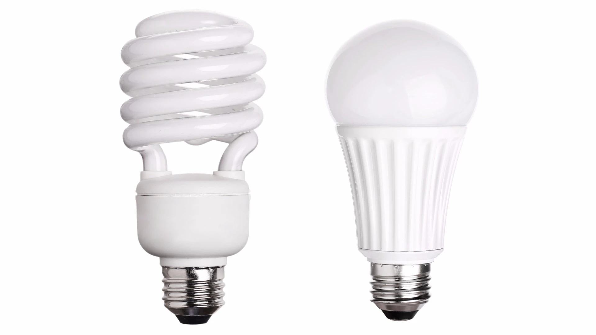 GE will cease production of CFLs (left) in favor of LEDs (right)