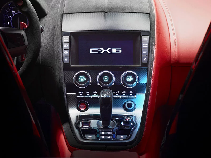 The Jaguar C-X16 production concept sports car interior
