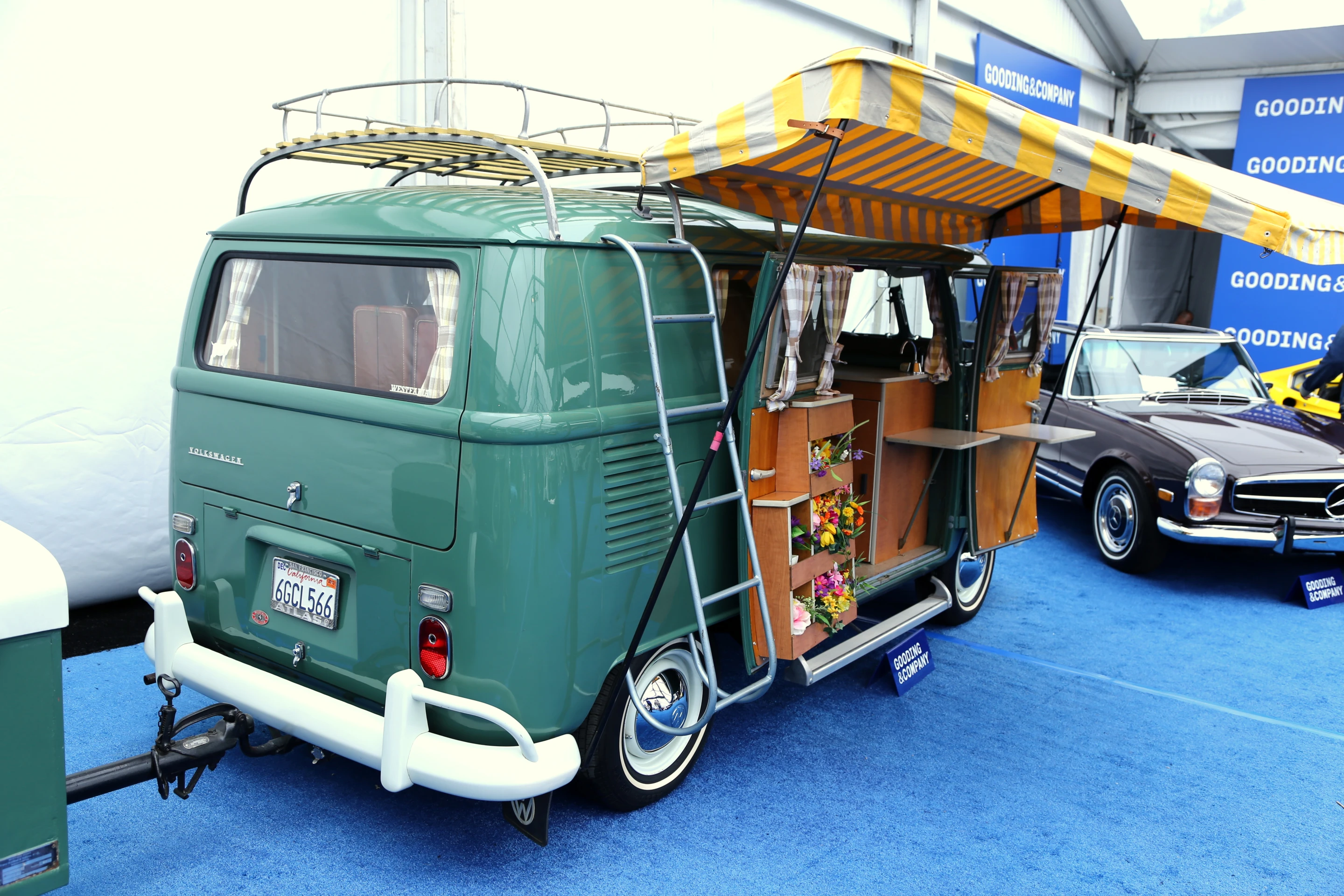 A 1967 VW Type 2 Camper, complete with matching trailer, sold for just under $100,000 at Gooding & Co (Photo: Angus MacKenzie/Gizmag.com)